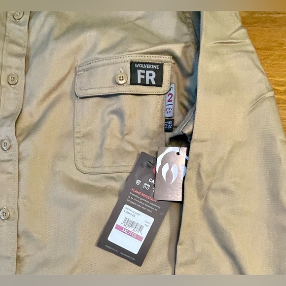 Wolverine | Fire Resistant FR Cat 2 Khaki Twill Shirt | XXL - Picture 2 of 4